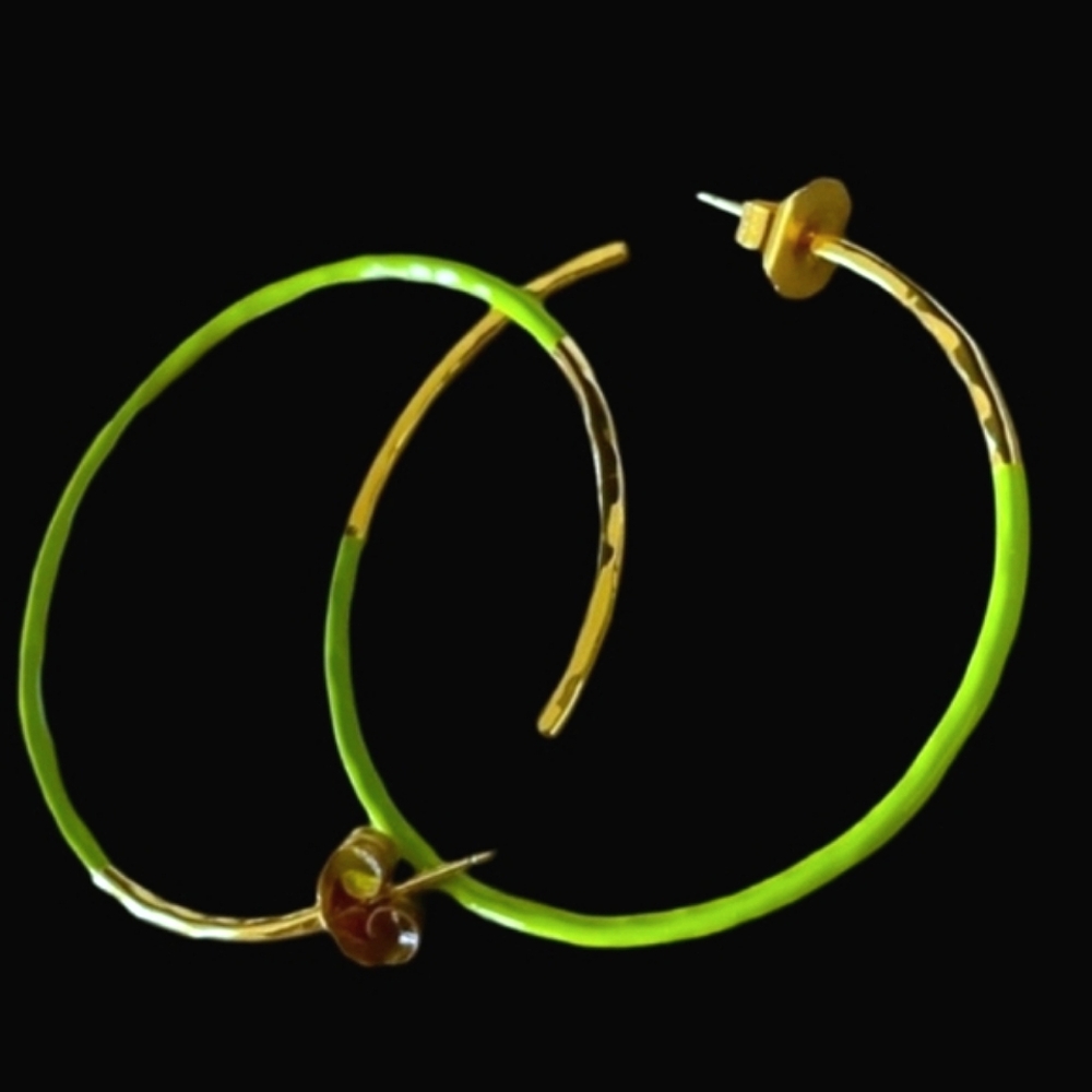 Nest Plated Gold Hoop Earrings